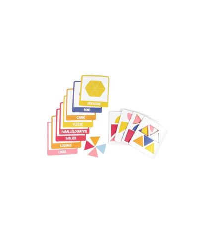 Jeu de 10 Cartes Éducatives J'apprends les Formes 19cm Multicolore