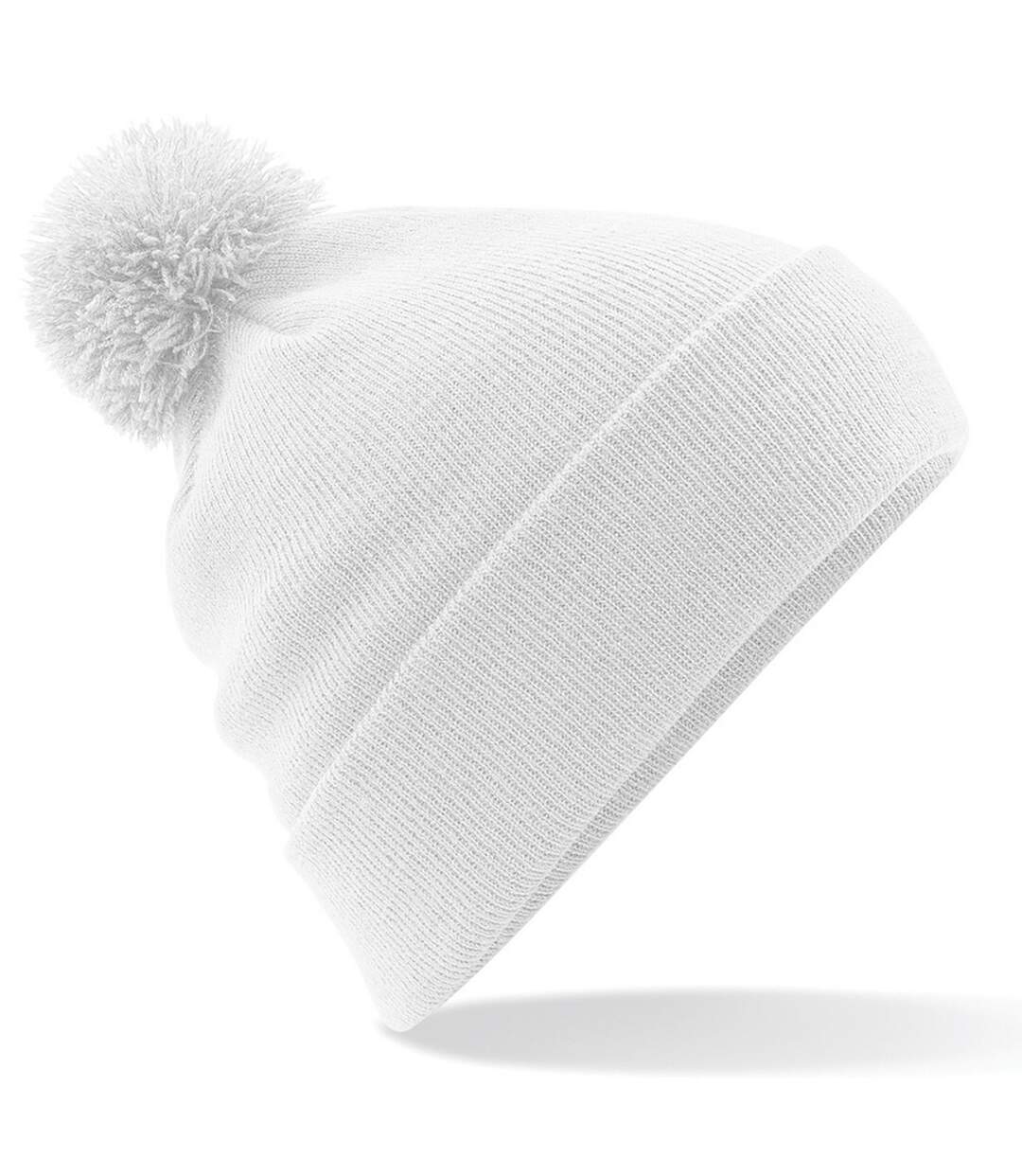 Bonnet avec pompon adulte unisexe blanc Beechfield-1