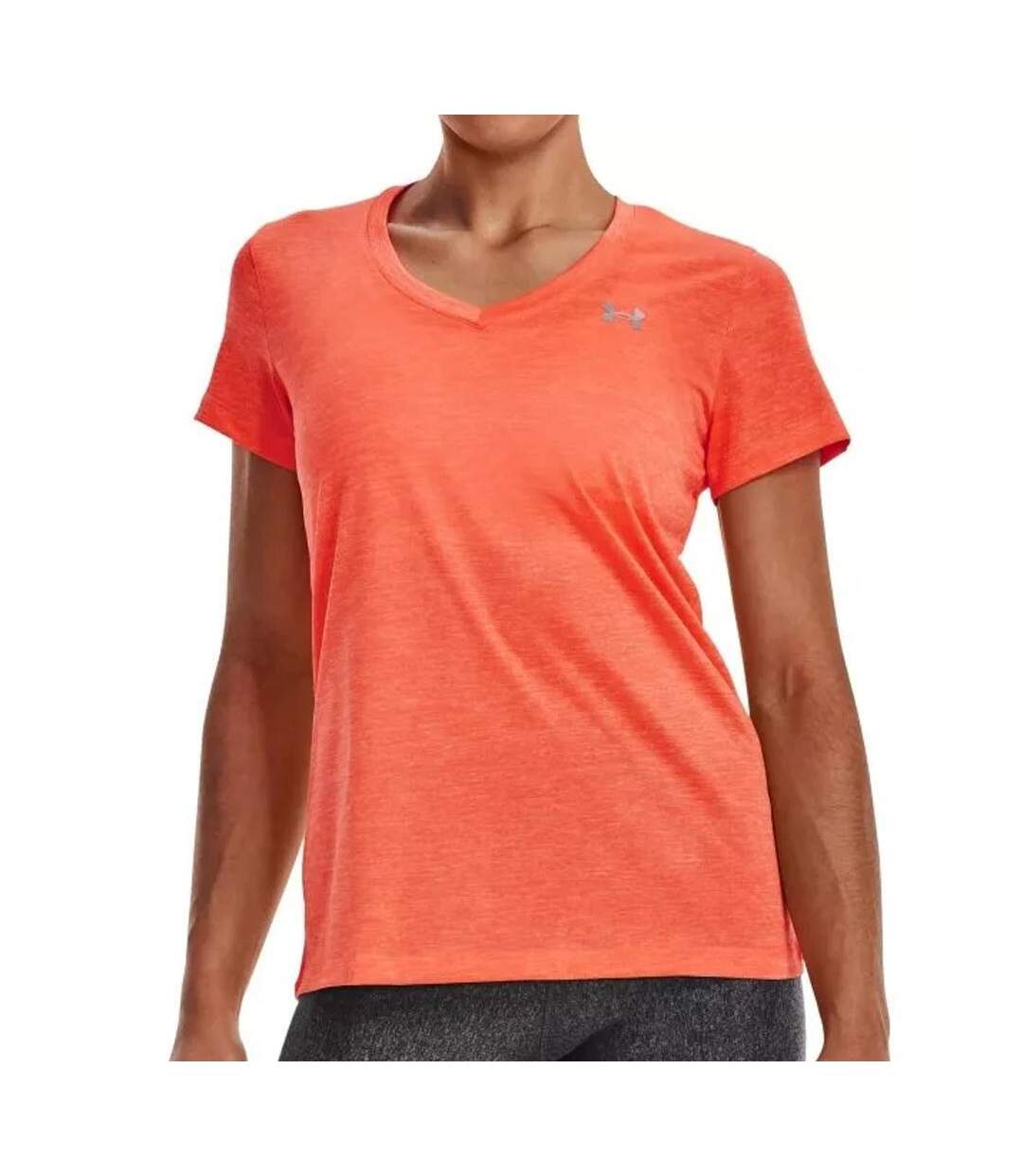 T-shirt de Sport Orange Femme Under Armour Tech SSV Twist - L-1