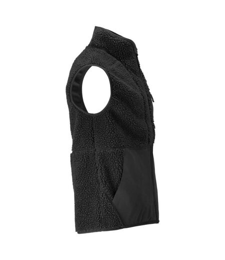 Mens Customised Pile Zipped Gilet Black Mascot