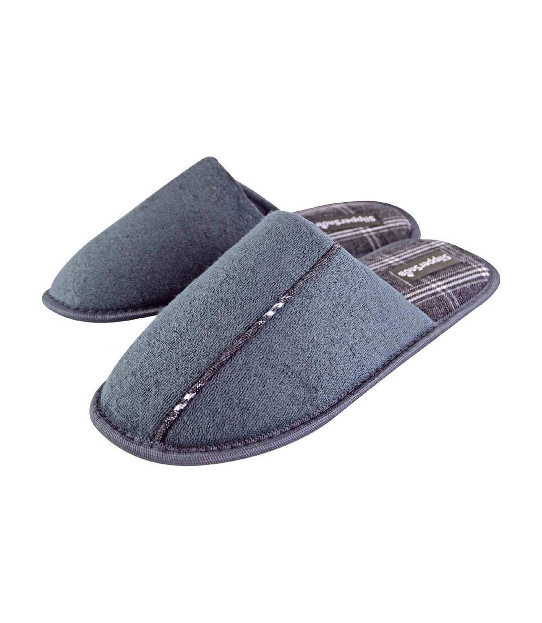 Mens Slip On Style Wide Back Mule Slippers-2