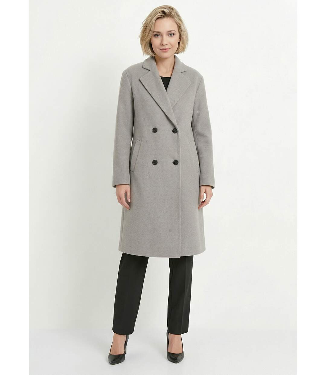 Manteau double boutonnage col tailleur-3
