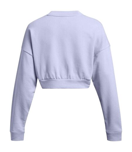 Womens/ladies Rival Terrycloth Crew Neck Crop Sweatshirt Purple Under Armour