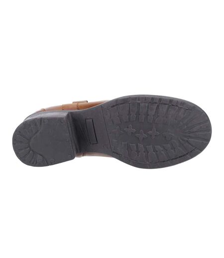 Womens/ladies Saskia Leather Boots Tan Hush Puppies