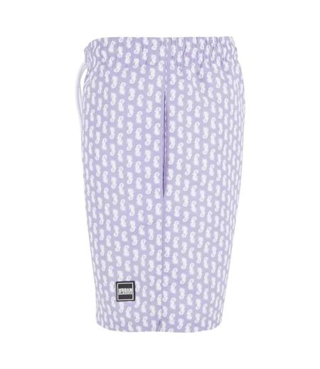 Short De Bain Motif/style Hippocampe Homme Vieux Lilas Urban Classics