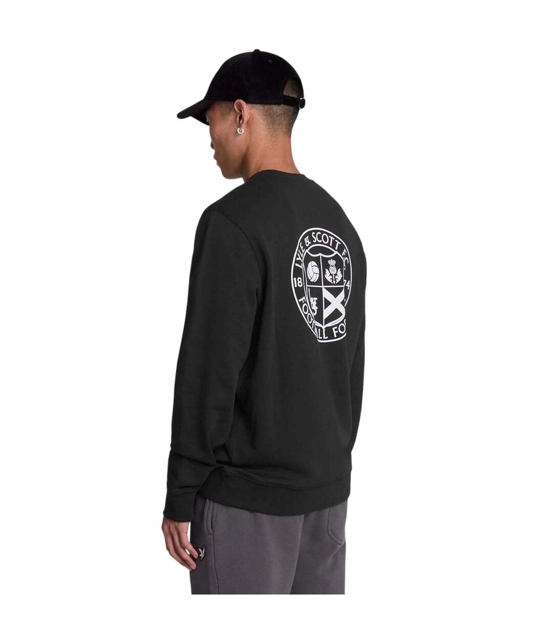 Mens 1874 Regular Sweatshirt Black Lyle & Scott-3