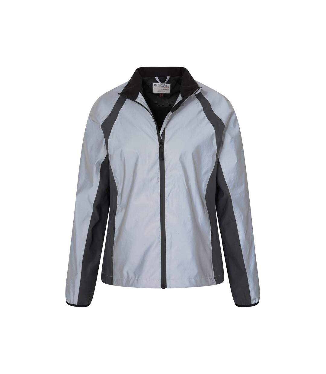 Womens/ladies shine reflective waterproof jacket silver Mountain Warehouse-4