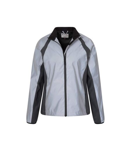 Womens/ladies shine reflective waterproof jacket silver Mountain Warehouse