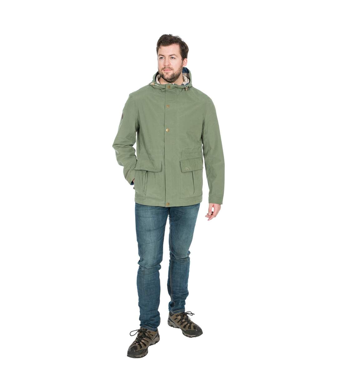 Veste imperméable riverbank homme vert kaki Trespass-3