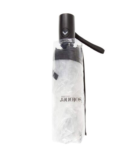 Isotoner Parapluie femme solide, transparent, ouverture/fermeture manuelle
