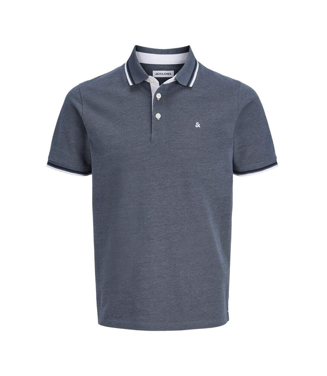 Polo bleu chiné homme jack & jones paulos-2