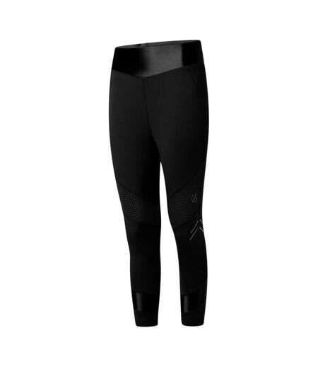 Legging ¾ Motif/style Panneau Maillé Femme Noir Dare 2B