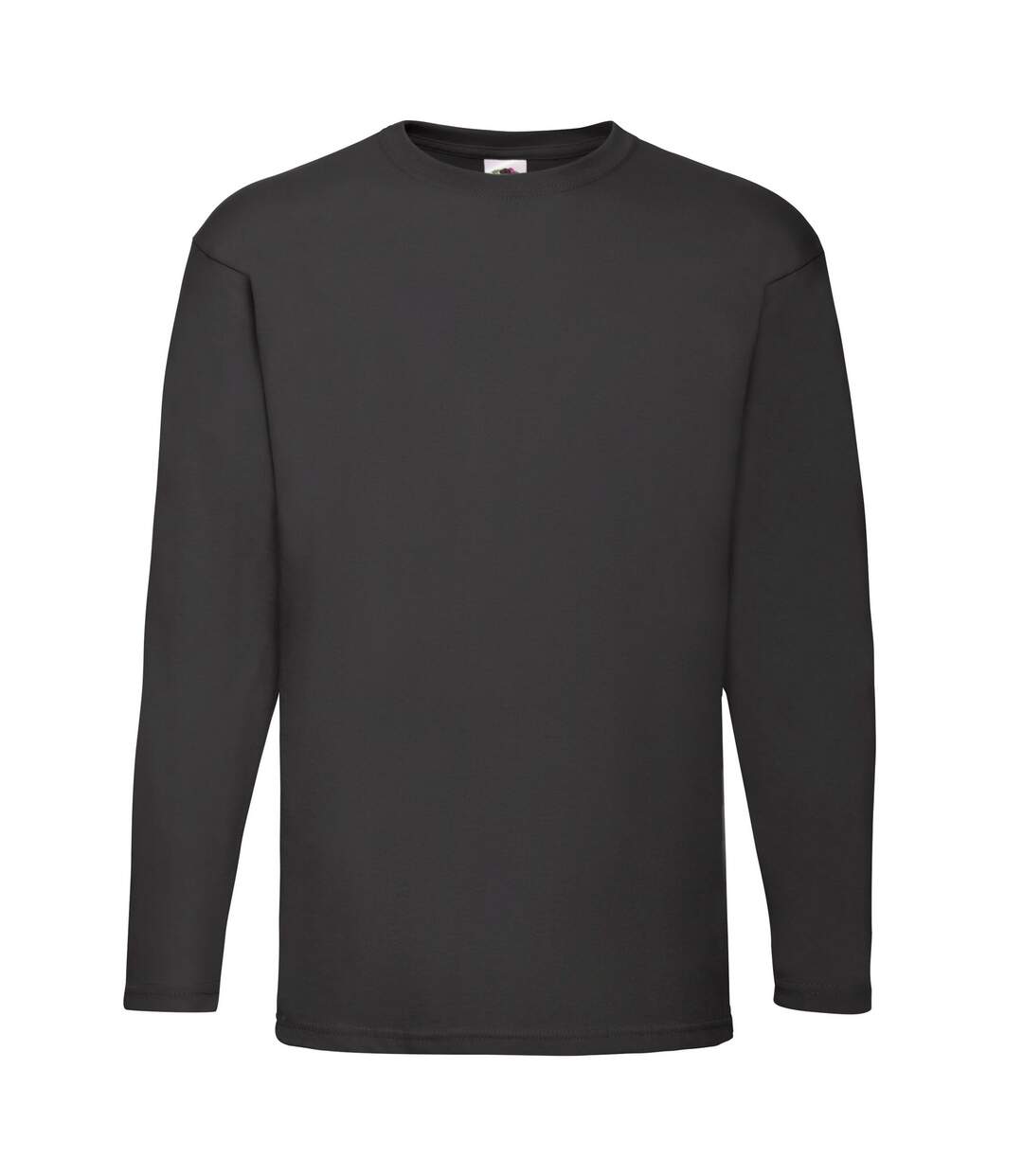 Unisex adult valueweight plain long-sleeved t-shirt black Fruit of the Loom