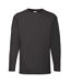 Fruit of the Loom Unisex Adult Valueweight Plain Long-Sleeved T-Shirt (Black) - UTPC5782