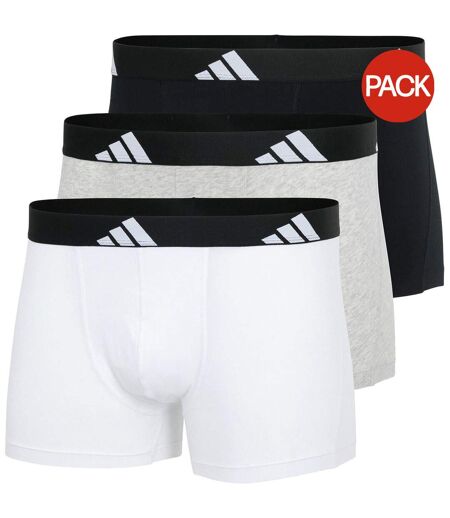 Pack Of 3  Mens Plain Boxer Shorts  White Grey Black Adidas