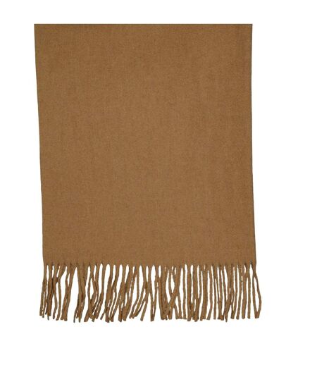 Solid Fringed Scarf One Size Mink Pieces