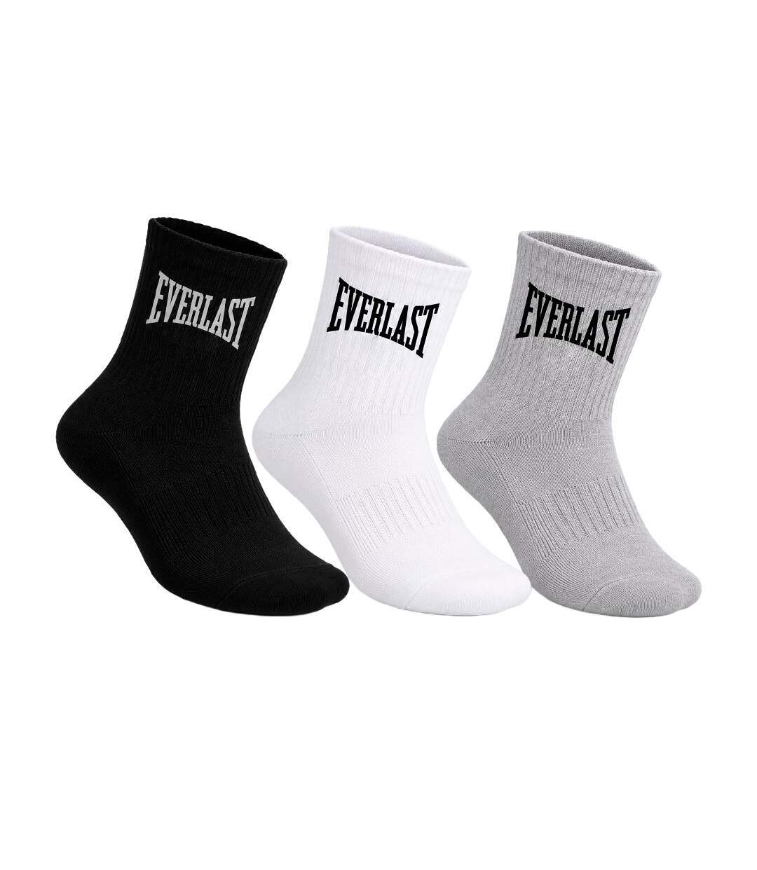 Lot de 6 paires de chaussettes noires/grises/blanches homme everlast el062-2