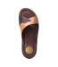 Mens webb leather sliders burnt tan Base London-4