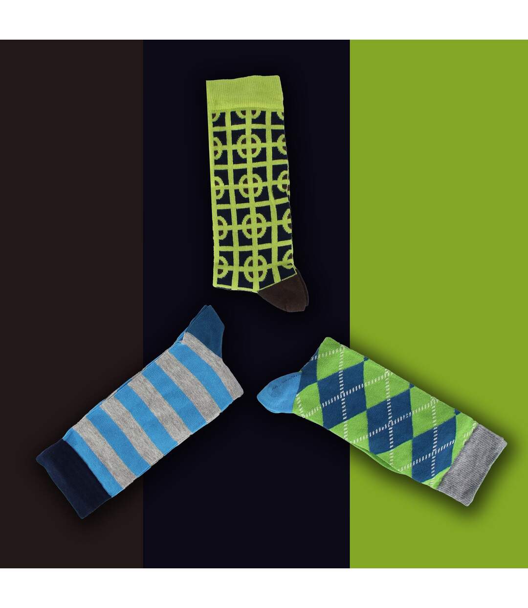 Classic Structure Dress Mens Socks - Pack of 3 Pairs | Fun Socks-3