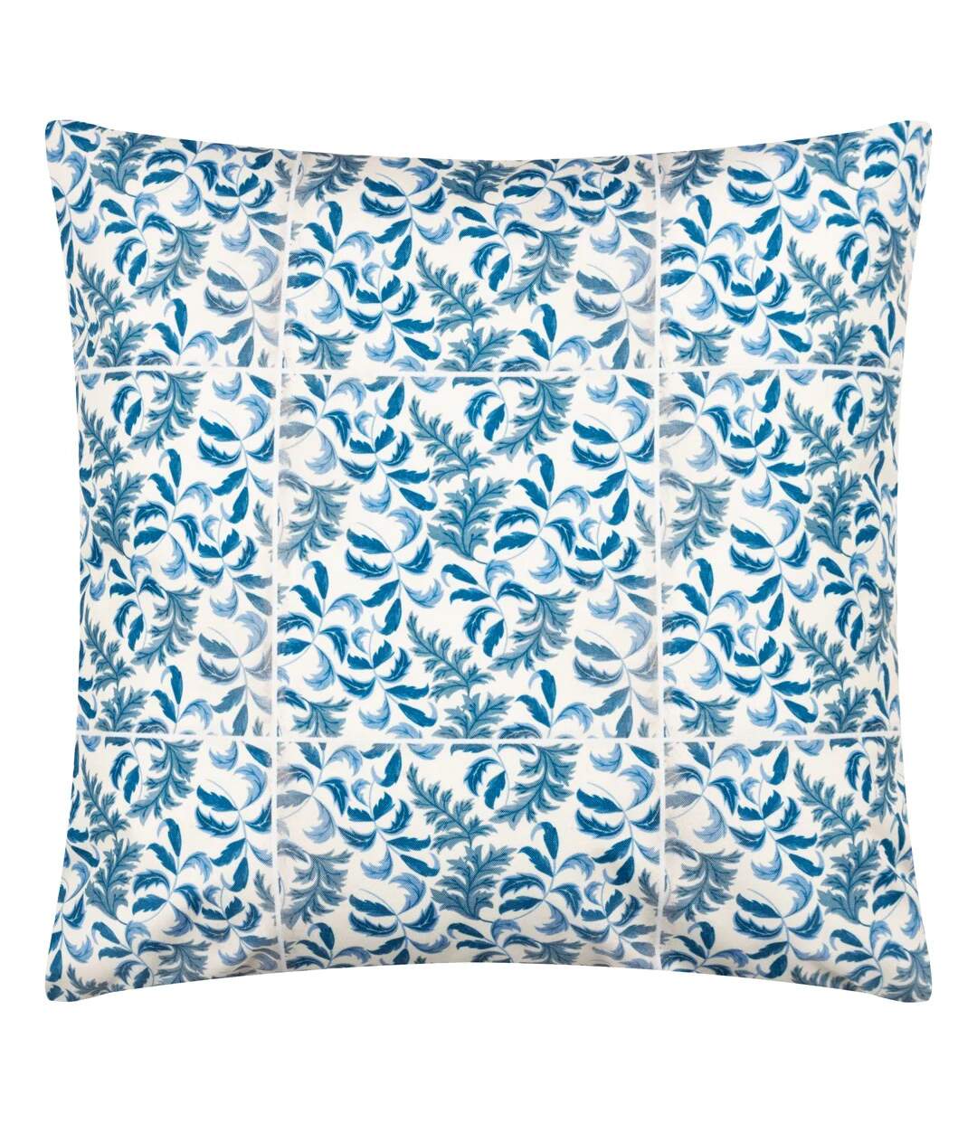 Minton tile outdoor cushion cover 55cm x 55cm blue Paoletti