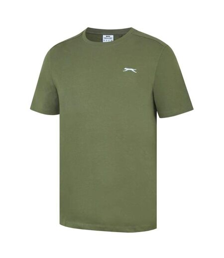 T-shirt Motif/style Logo 3d Homme Kaki Slazenger