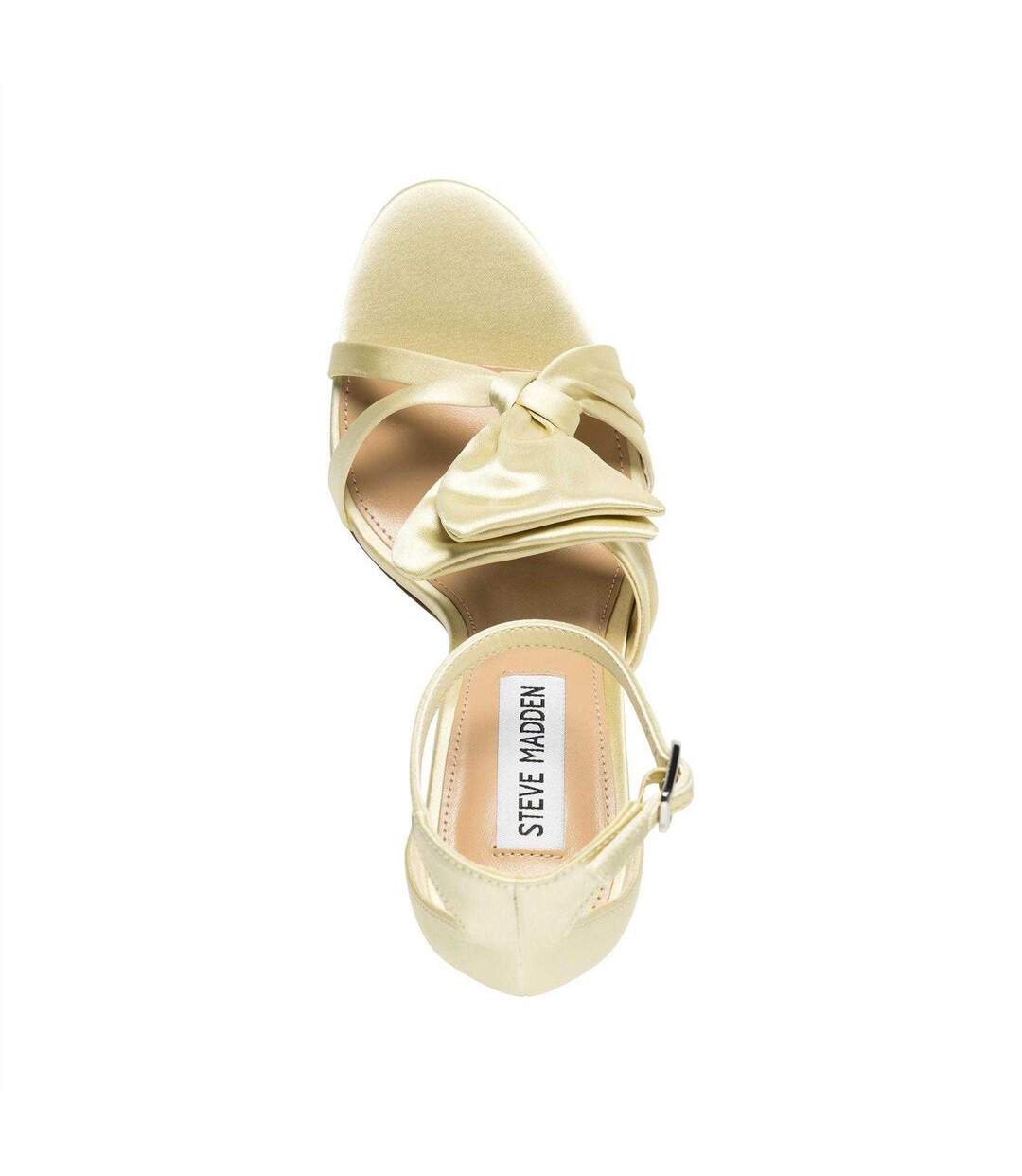 Sandales À Talon Avec Nœud En Satin Pour Femme Jaune Beurre Steve Madden-3