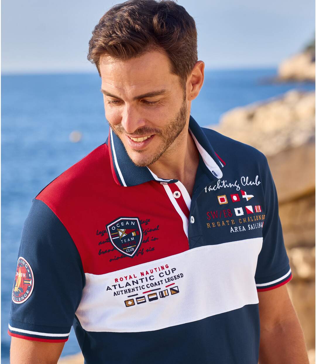 Piqué-Poloshirt Yachting Club mit Stretch-Effekt-2