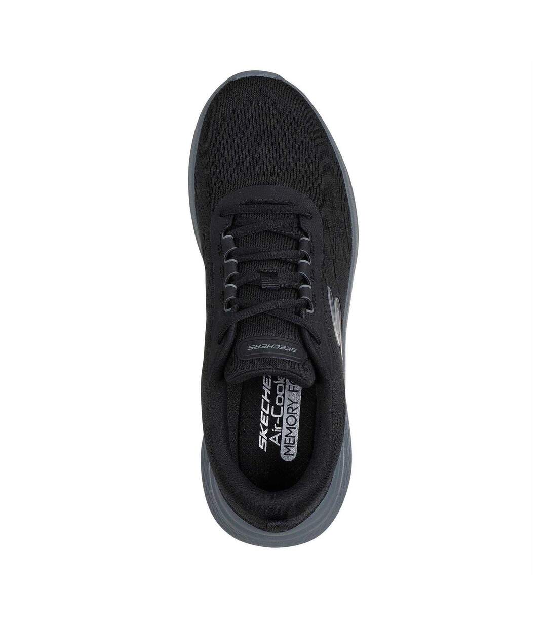 Mens Go Run Consistent Mesh Low Trainers Black Charcoal Skechers-3