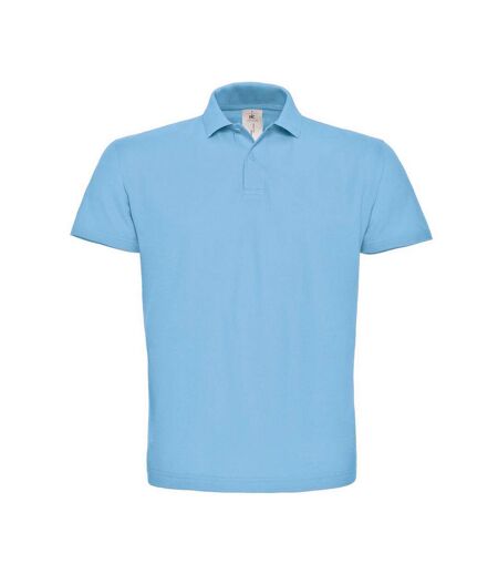 Mens id.001 cotton polo shirt light blue B&C