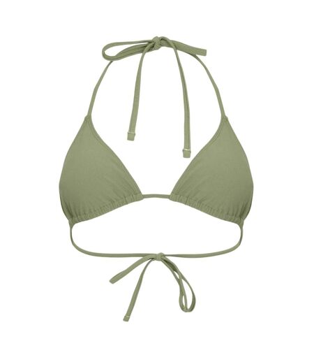 Womens/ladies Triangle Bikini Top Khaki Green Jack Wills