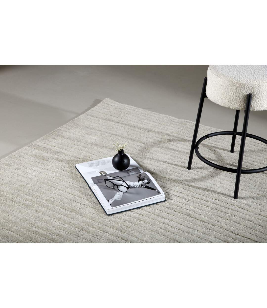 Tapis Déco en Laine Milton 202x300cm Gris Clair-4