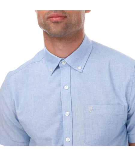 Chemise Manches Courtes Drayton Homme Bleu Farah