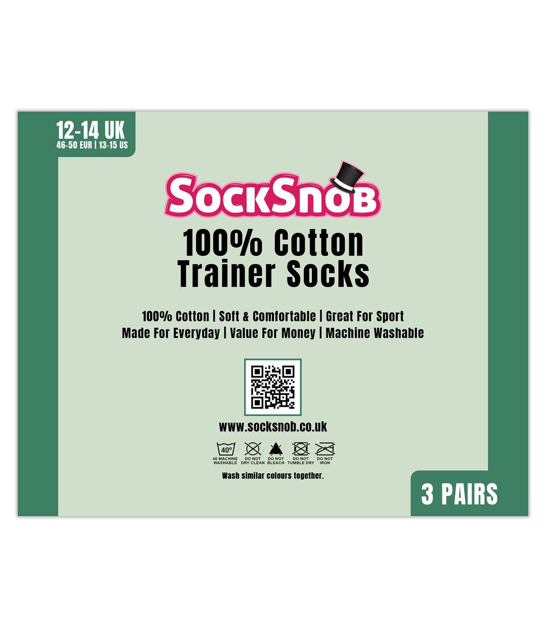 3 Pack Mens 100% Cotton Trainer Socks-2