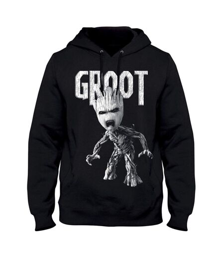 Sweat À Capuche Motif Groot Motif/style En Colère Homme Noir Guardians Of The Galaxy