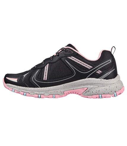 Womens/ladies hillcrest vast adventure leather shoes black/hot pink Skechers