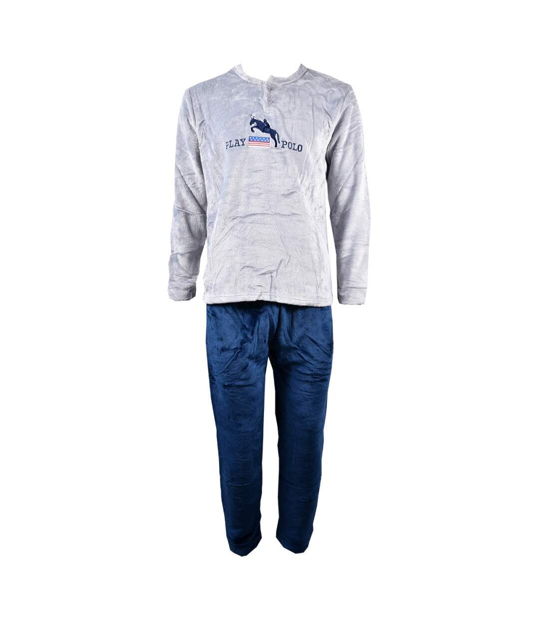 Pyjama Homme Long SWEET SECRET J2084 POLAIRE MARINE-1