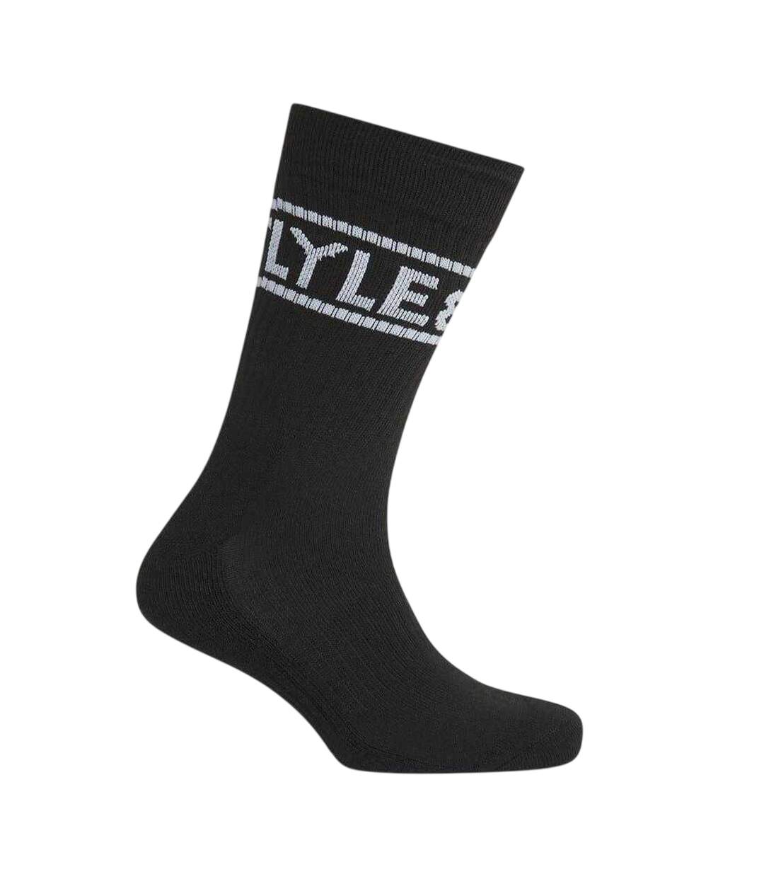 Mens Ackley Crew Socks Black Lyle & Scott-3