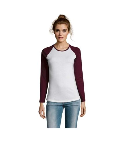 Tee-shirt milky femme blanc/bordeaux SOLS