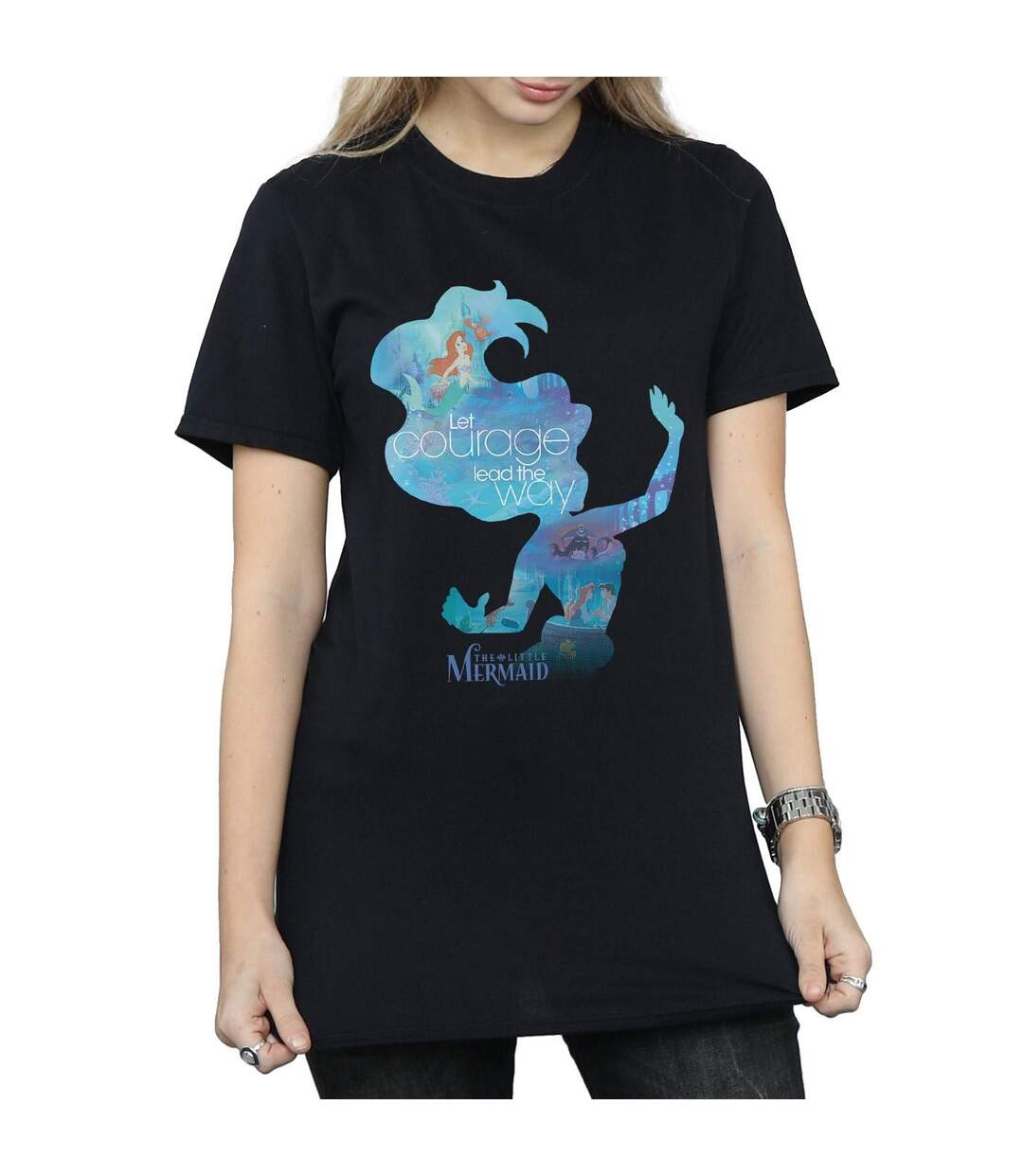 Disney Princess - T-shirt ARIEL FILLED SILHOUETTE - Femme (Noir) - UTBI42579-3