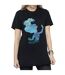 Disney Princess Womens/Ladies Ariel Filled Silhouette Cotton Boyfriend T-Shirt (Black)
