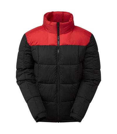 Mens fourteener box quilted padded jacket black/red 2786