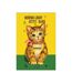Pyramid International Mewing Lucky Kitty Bank Print (Yellow/Green) (40cm x 30cm)