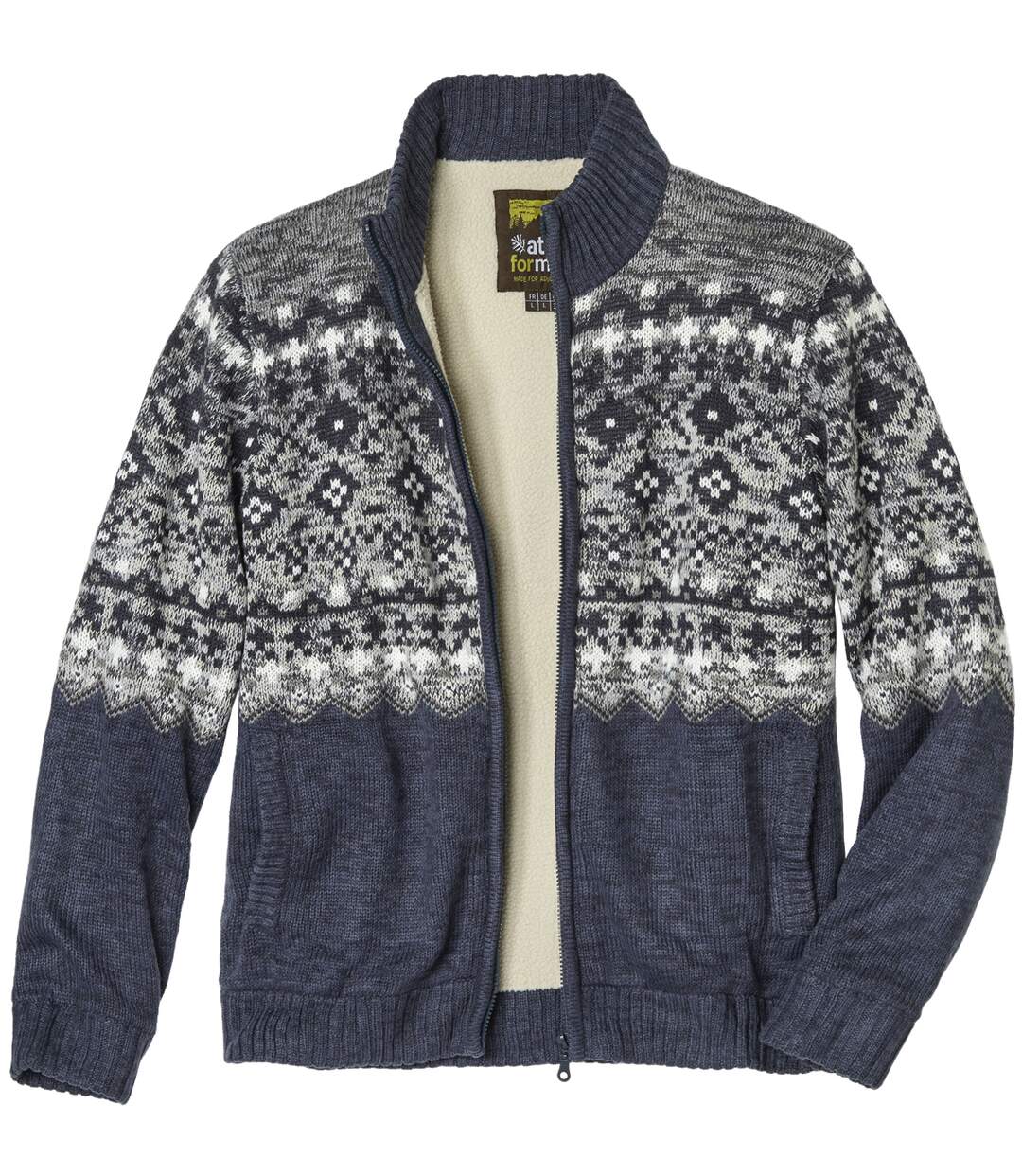 Le Blouson Tricot Jacquard Doublé Sherpa-2