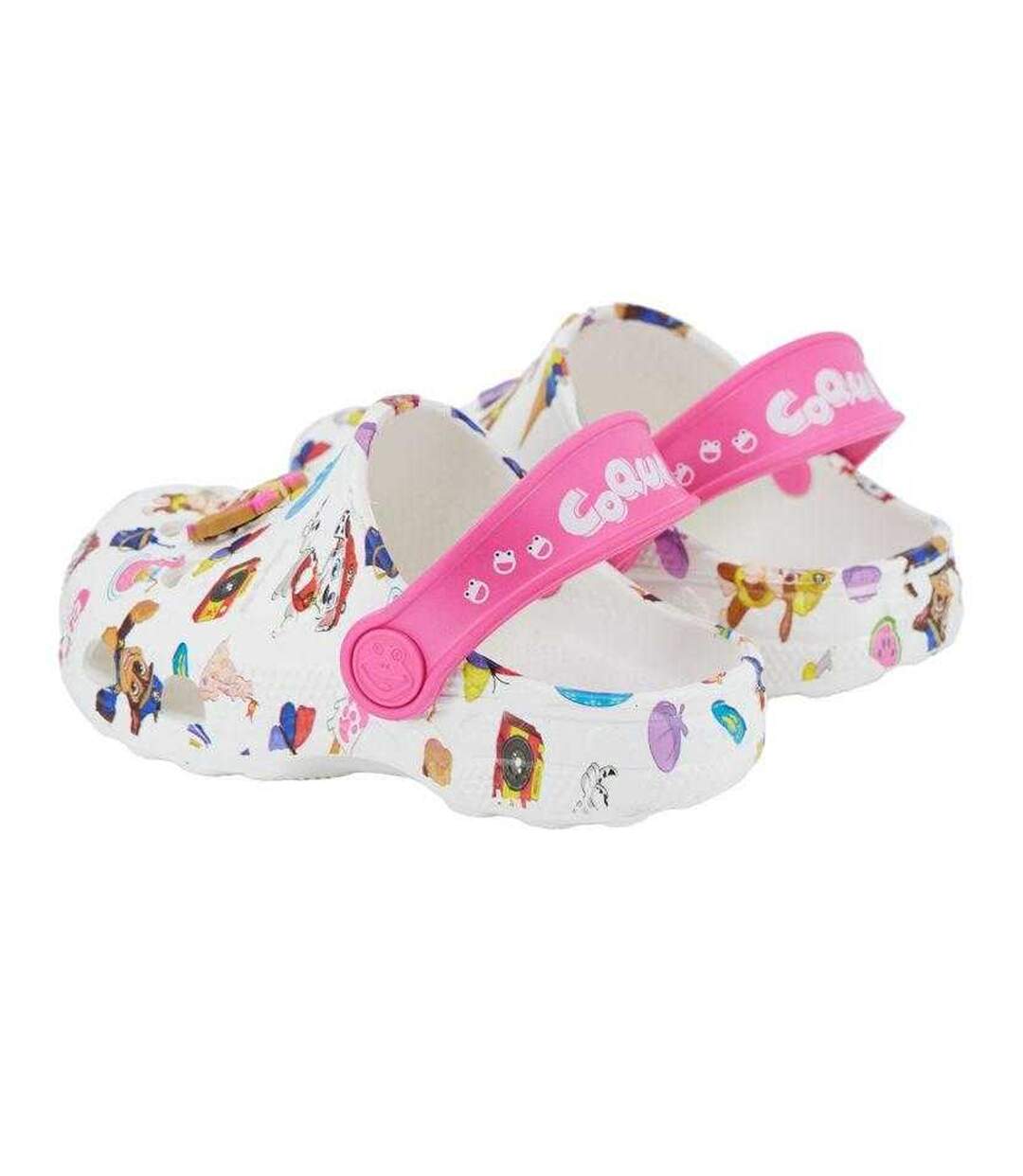 Sabots Motif/style La Pat´patrouille Enfant Blanc Rose Rosâtre Coqui-2