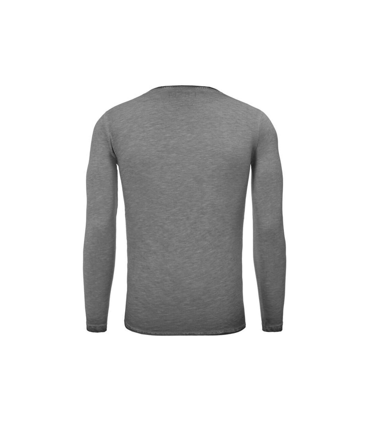 T shirt manche longue mode T-shirt 3174 gris fonce