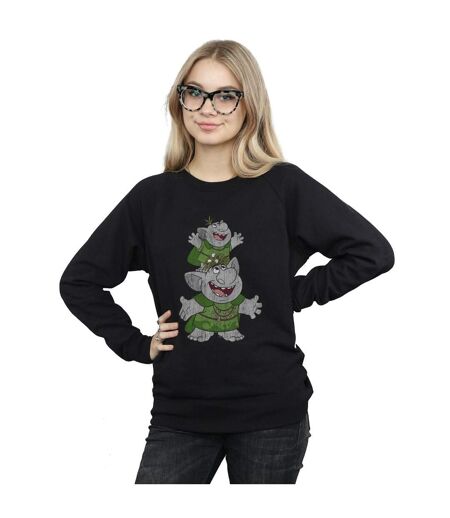 Disney Sweatshirt Womens/Ladies Frozen Handstacking Trolls (Noir) - UTBI19038