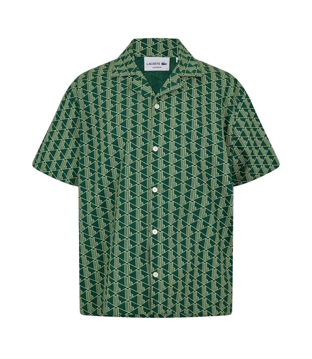 Haut De Pyjama Motif/style Géométrique Homme Vert Lacoste-1