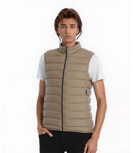 Doudoune  Homme sans manche - Beige - Style Casual et Confort
