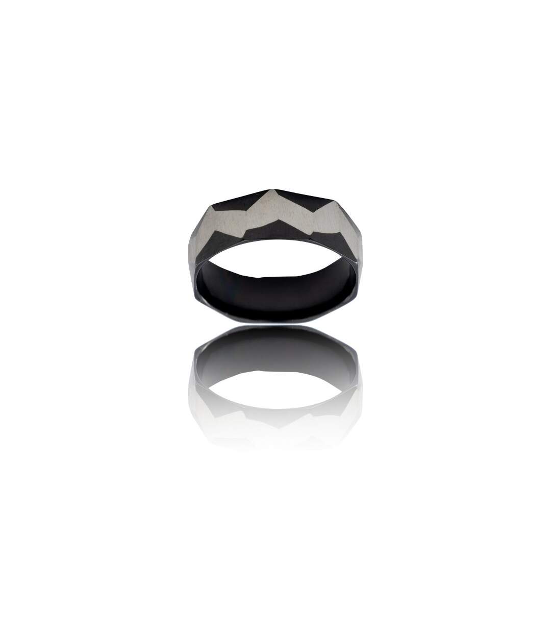 Bague Anneau Pas cher Homme Acier Noir