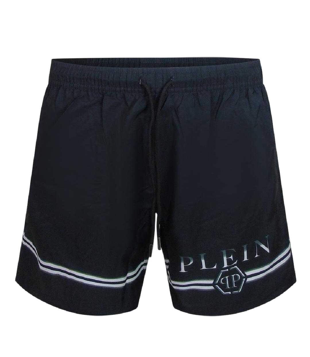 Short De Bain Motif/style À Rayures Homme Noir Philipp Plein-1
